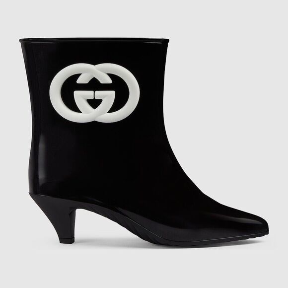 GUCCI Women's Interlocking G Rubber Ankle Boots - Picture 12 of 16